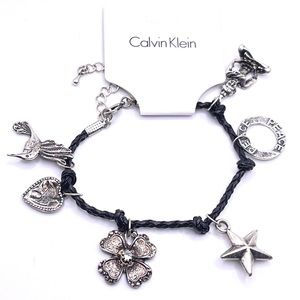 Calvin Klein Charm Bracelet on Leather Cord
